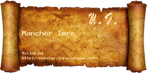 Mancher Imre névjegykártya